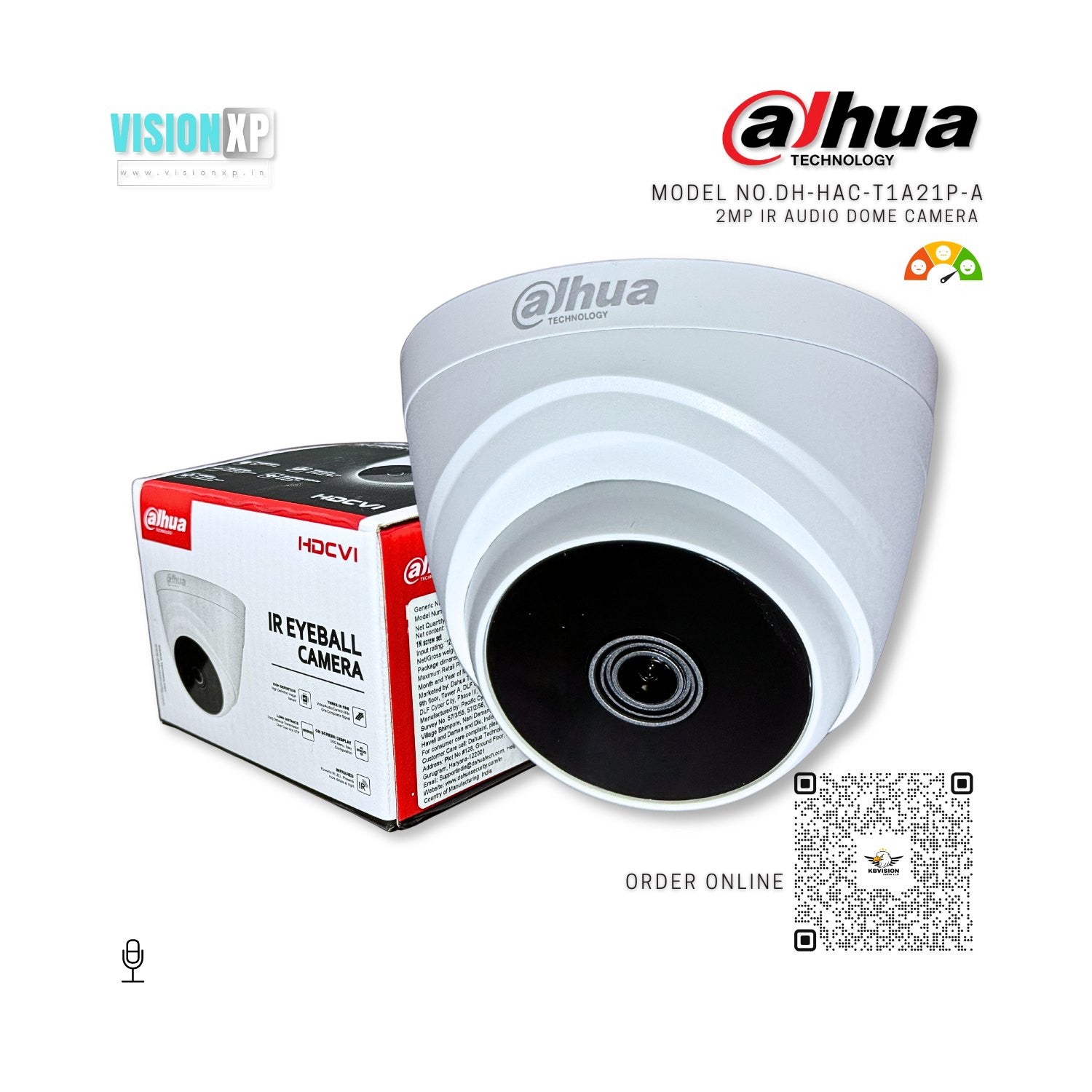 Dahua DH-HAC-T1A21P-A 2mp in built Audio Dome Camera Dahua DH-HAC-T1A21P-A 2mp in built Audio Dome Camera
